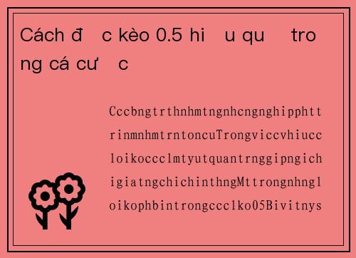 Cách đọc kèo 0.5 hiệu quả trong cá cược