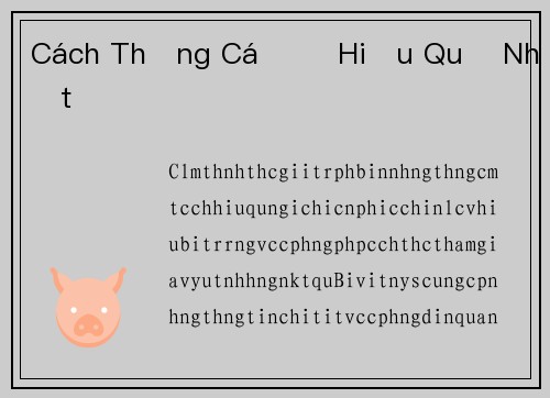 Cách Thắng Cá Độ Hiệu Quả Nhất