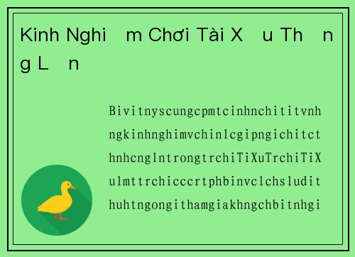 Kinh Nghiệm Chơi Tài Xỉu Thắng Lớn