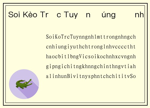 Soi Kèo Trực Tuyến Đúng Đỉnh