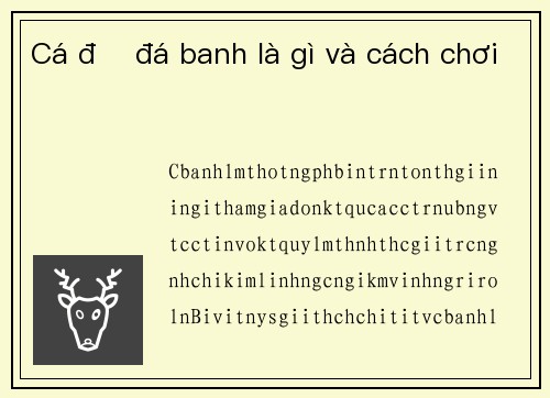 Cá độ đá banh là gì và cách chơi