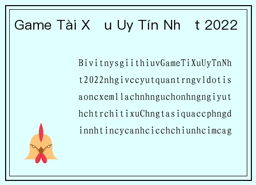 Game Tài Xỉu Uy Tín Nhất 2022