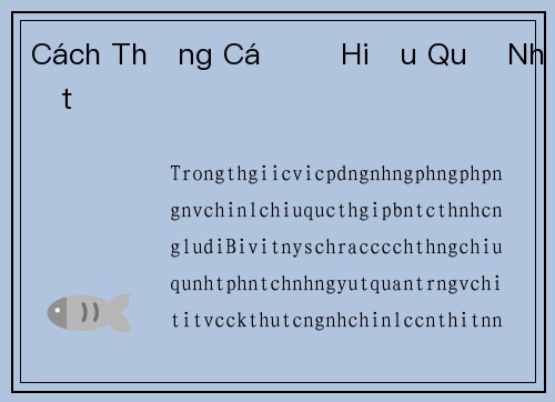 Cách Thắng Cá Độ Hiệu Quả Nhất