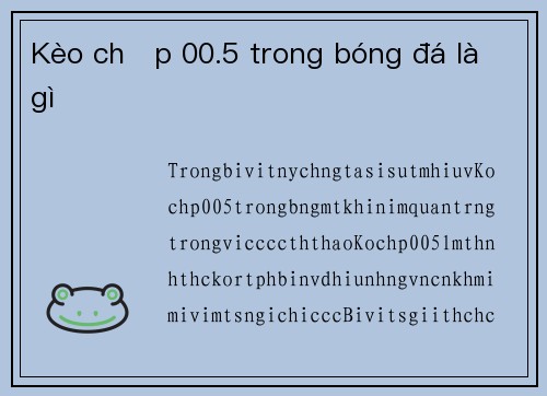 Kèo chấp 00.5 trong bóng đá là gì