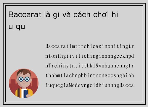 Baccarat là gì và cách chơi hiệu quả