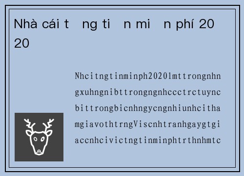 Nhà cái tặng tiền miễn phí 2020