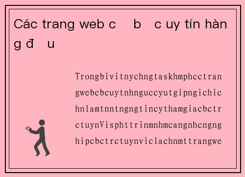 Các trang web cờ bạc uy tín hàng đầu