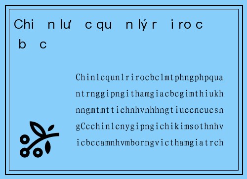 Chiến lược quản lý rủi ro cờ bạc