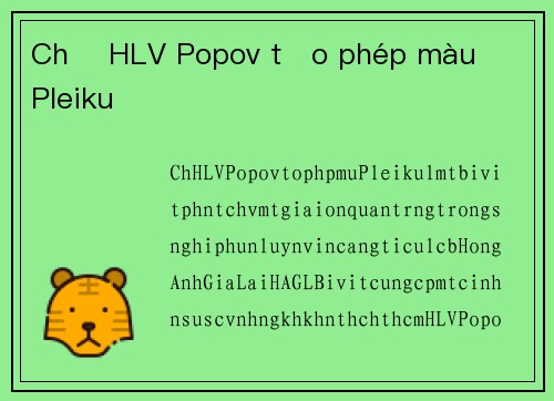 Chờ HLV Popov tạo phép màu ở Pleiku