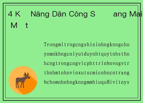 4 Kỹ Năng Dân Công Sở Đang Mai Một