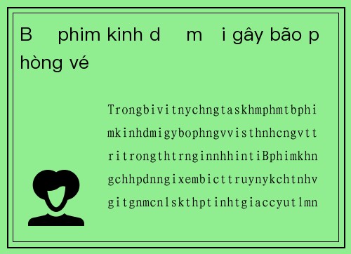 Bộ phim kinh dị mới gây bão phòng vé