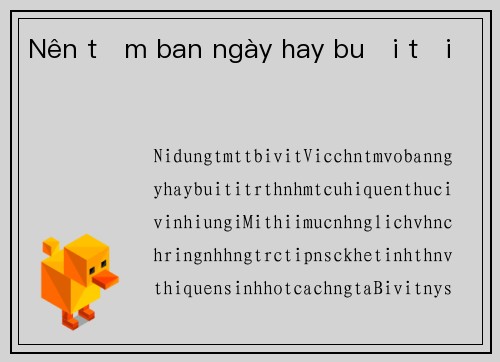 Nên tắm ban ngày hay buổi tối
