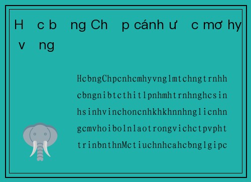 Học bổng Chắp cánh ước mơ hy vọng